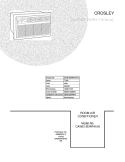 COVER Diagram and Parts List for CAWE12ERR410A10  Crosley Air Conditioner