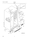 CABINET Diagram and Parts List for GLHS38EJPB0  Frigidaire Refrigerator