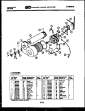 BLOWER AND DRIVE PARTS Diagram and Parts List for DEDML6  Frigidaire Dryer