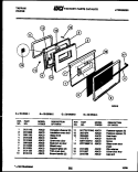 OVEN DOOR PARTS Diagram and Parts List for 32-2638-00-01  Tappan Range