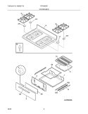 TOP/DRAWER Diagram and Parts List for FGF328GSE  Frigidaire Range