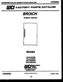COVER Diagram and Parts List for UFL2164CW8  Frigidaire Freezer