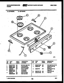 COOKTOP PARTS Diagram and Parts List for GF740ND3  Frigidaire Range