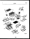 SHELVES AND SUPPORTS Diagram and Parts List for FPCEW21TIRW1  Frigidaire Refrigerator