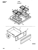 TOP / DRAWER Diagram and Parts List for FGF355CGSB  Frigidaire Range
