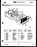 LOWER OVEN DOOR PARTS Diagram and Parts List for 77-8957-00-05  Tappan Range