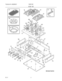 MAIN TOP Diagram and Parts List for E36GC76GPS2  Electrolux Cooktop