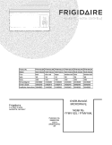 COVER Diagram and Parts List for FFMV162LSA  Frigidaire Microwave