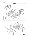 TOP / DRAWER Diagram and Parts List for FGFB55ASB  Frigidaire Range