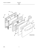 DOORS Diagram and Parts List for FGB24T3ECE  Frigidaire Wall Oven