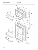 DOOR Diagram and Parts List for LFHT1513LW6  Frigidaire Refrigerator