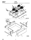 TOP / DRAWER Diagram and Parts List for FES300BEBC  Frigidaire Range