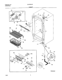 CABINET Diagram and Parts List for UL2494ECW11  Frigidaire Freezer