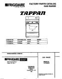 COVER Diagram and Parts List for TGF332BCWA  Tappan Range