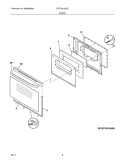DOOR Diagram and Parts List for FFEF3010LBC  Frigidaire Range