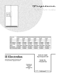 COVER Diagram and Parts List for FRS26KF6DB3  Frigidaire Refrigerator