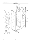 REFRIGERATOR DOOR Diagram and Parts List for FRS26LF7DS6  Frigidaire Refrigerator