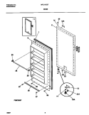 DOOR Diagram and Parts List for MFU14D2FW1  Frigidaire Freezer