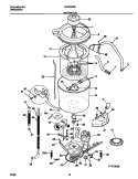 MOTOR / TUB Diagram and Parts List for FLXG52RBS6  Frigidaire Washer Dryer Combo