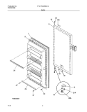DOOR Diagram and Parts List for FFU11FK2AW0  Frigidaire Freezer