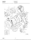 WSHR TUB, MOTOR Diagram and Parts List for FWTR647GHS1  Frigidaire Washer