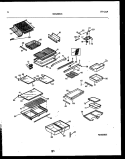 SHELVES AND SUPPORTS Diagram and Parts List for FPCE21TRW0  Frigidaire Refrigerator