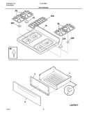 TOP / DRAWER Diagram and Parts List for GLGF388CQB  Frigidaire Range