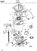 MOTOR / TUB Diagram and Parts List for FWS445RBT2  Frigidaire Washer