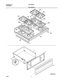 TOP / DRAWER Diagram and Parts List for TGF375BHBF  Tappan Range