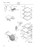 SHELVES Diagram and Parts List for FSC23R5DSB1  Frigidaire Refrigerator