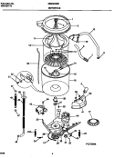 MOTOR / TUB Diagram and Parts List for MWX433RED3  Frigidaire Washer