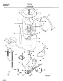 MOTOR / TUB Diagram and Parts List for FWX233RET1  Frigidaire Washer