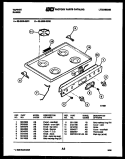 COOKTOP PARTS Diagram and Parts List for 32-2539-00-01  Tappan Range