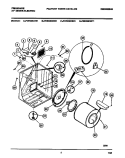 CABINET, DRUM, HEATER ASMY. Diagram and Parts List for FDE336RBS1  Frigidaire Dryer