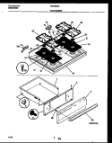COOKTOP AND DRAWER PARTS Diagram and Parts List for FGF353CASA  Frigidaire Range