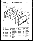 DOOR PARTS Diagram and Parts List for 11-6653-00-04  Tappan Wall Oven