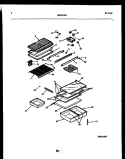 SHELVES AND SUPPORTS Diagram and Parts List for RT19F7WX3B  Gibson Refrigerator