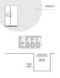 COVER Diagram and Parts List for CRSH237LW2  Frigidaire Refrigerator