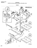 BURNER Diagram and Parts List for FGF353CASJ  Frigidaire Range