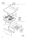 TOP / DRAWER Diagram and Parts List for GLEF378AQG  Frigidaire Range