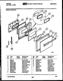 DOOR PARTS Diagram and Parts List for 12-4990-00-02  Tappan Wall Oven