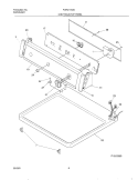 CONTROL PANEL Diagram and Parts List for FGR211AS0  Frigidaire Dryer