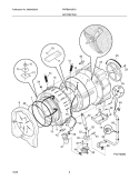 MOTOR / TUB Diagram and Parts List for FWFB9100ES1  Frigidaire Washer