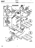 BURNER Diagram and Parts List for FGF374CCSA  Frigidaire Range