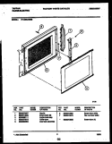 UPPER OVEN DOOR PARTS Diagram and Parts List for 77-4950-23-05  Tappan Microwave Oven Combo