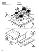 TOP / DRAWER Diagram and Parts List for WEF350SAWA  Frigidaire Range