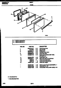 DOOR PARTS Diagram and Parts List for G30PNL7  Frigidaire Range