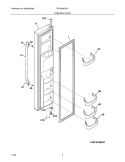 FREEZER DOOR Diagram and Parts List for FPHS2687KF1  Frigidaire Refrigerator