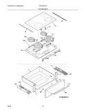 TOP/DRAWER Diagram and Parts List for CFES366FC5  Frigidaire Range