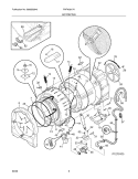 MOTOR/TUB Diagram and Parts List for FAFW3517KA1  Frigidaire Washer